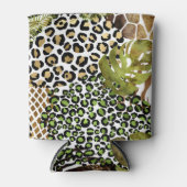 Kleurrijk abstract oerwoud blikjeskoeler (Voorkant)