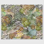 Kleurrijk abstract oerwoud cadeaupapier (Vlak)