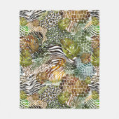 Kleurrijk abstract oerwoud fleece deken (Voorkant)