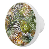 Kleurrijk abstract oerwoud keramische knop (Rechts)