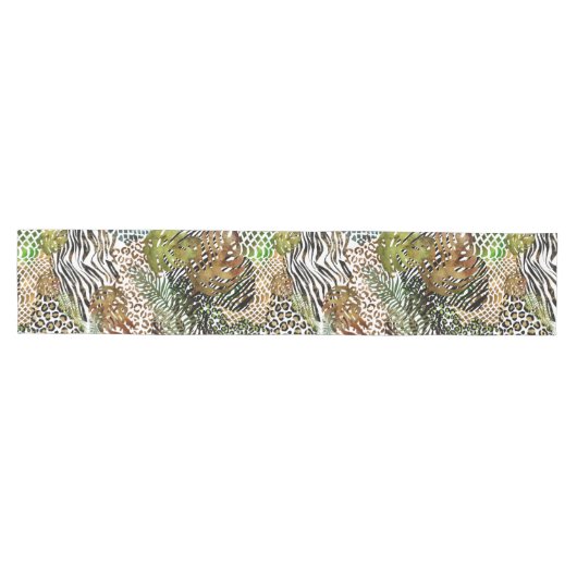 Kleurrijk abstract oerwoud medium tafelloper (Horizontaal)