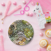 Kleurrijk abstract oerwoud papieren bordje (Feest)