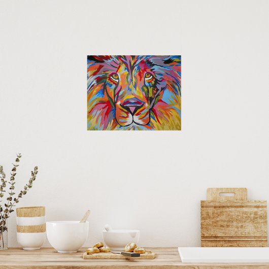 Kleurrijk Abstract Oerwoud Poster (Keuken)