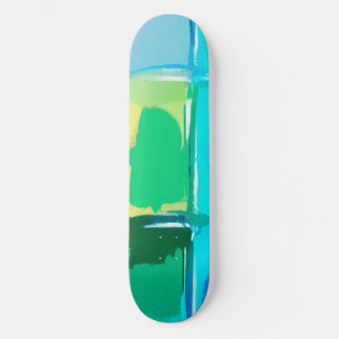 Kleurrijk Abstract Olieverf Blok Patroon Skateboard