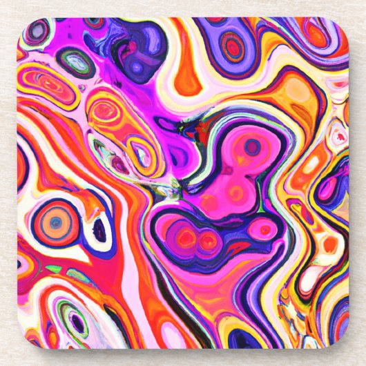 Kleurrijk abstract ontwerp in focus bier onderzetter (Voorkant)