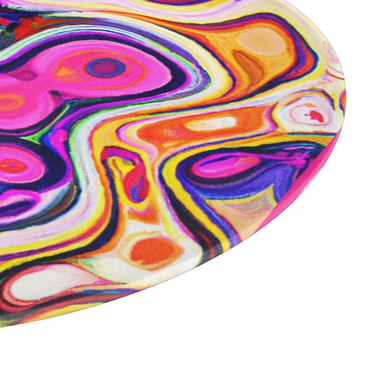 Kleurrijk abstract ontwerp in focus snijplank (Hoek)