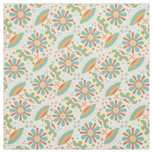 Kleurrijk abstract  ontwerp met bloemen stof