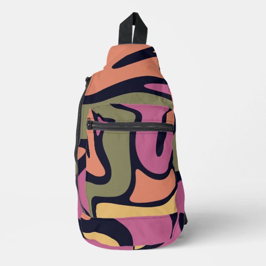 Kleurrijk abstract ontwerp sling bag (Voorkant)