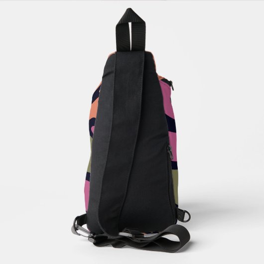Kleurrijk abstract ontwerp sling bag (Achterkant)