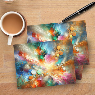 Kleurrijk Abstract Opal Kunstwerk met Alcoholinkt Briefkaart