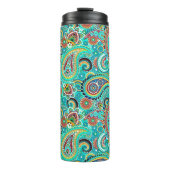 Kleurrijk Abstract Paisley Pattern Thermosbeker (Voorkant)