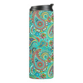 Kleurrijk Abstract Paisley Pattern Thermosbeker (Gedraaid links)