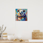 Kleurrijk abstract panda dierenartsontwerp poster (Keuken)