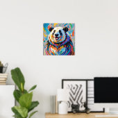 Kleurrijk abstract panda dierenartsontwerp poster (Thuiskantoor)