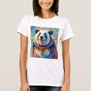 Kleurrijk abstract panda dierenartsontwerp t-shirt