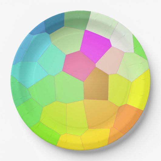 Kleurrijk abstract papieren bordje (Voorkant)