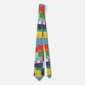 Kleurrijk Abstract Patchwork Patroon Stropdas (Voorkant)