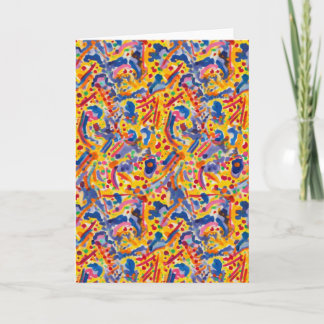 Kleurrijk Abstract Patroon Blank Kaart