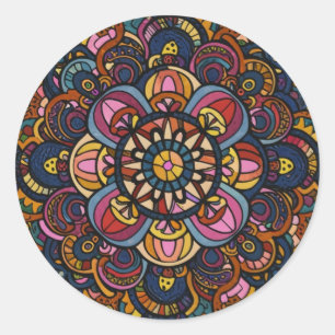 Kleurrijk Abstract patroon Ronde Sticker