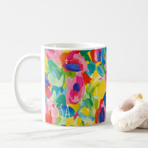 Kleurrijk Abstract Penselenpatroon Koffiemok