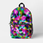 Kleurrijk Abstract pixelpatroon Bedrukte Rugzak (Voorkant)