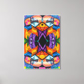 Kleurrijk Abstract portret met zwarte diamant Canvas Afdruk (Voorkant)