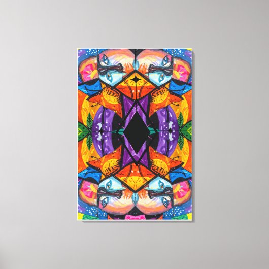 Kleurrijk Abstract portret met zwarte diamant Canvas Afdruk (Voorkant)