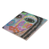 Kleurrijk Abstract Portret op OSB Board Tegeltje (Zijkant)