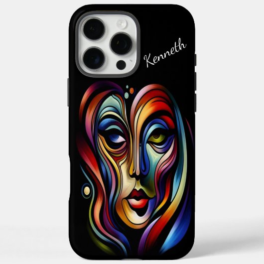 Kleurrijk Abstract portret van een vrouw Case-Mate iPhone Case (Achterkant)