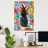 Kleurrijk Abstract Poster van ananas (Thuiskantoor)