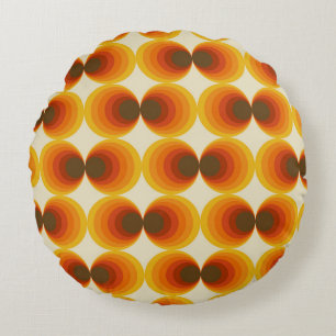 Kleurrijk Abstract Retro Geometrisch Patroon Rond Kussen