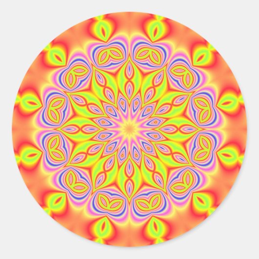 kleurrijk abstract ronde sticker (Voorkant)