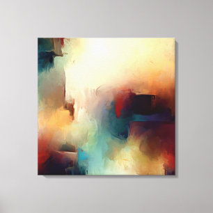 Kleurrijk abstract schilderen canvas afdruk