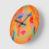 Kleurrijk Abstract schilderen Ronde Klok (Hoek)