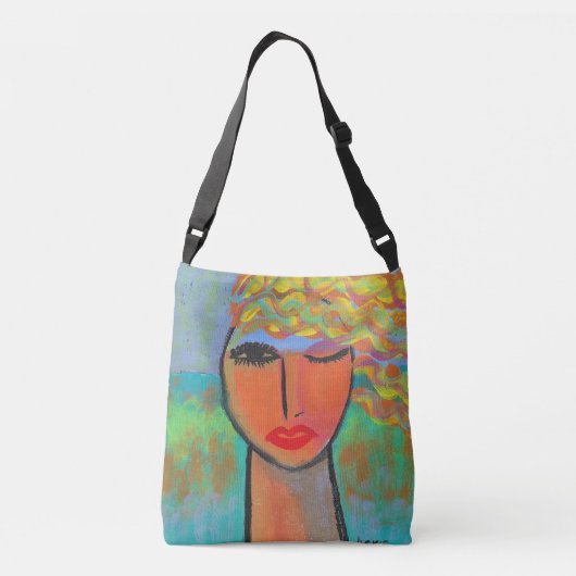 Kleurrijk Abstract Schilderij Crossbody Tas (Achterkant)
