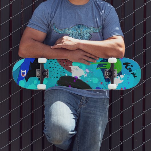 Kleurrijk Abstract schildermerk Skateboard (Buiten 3)