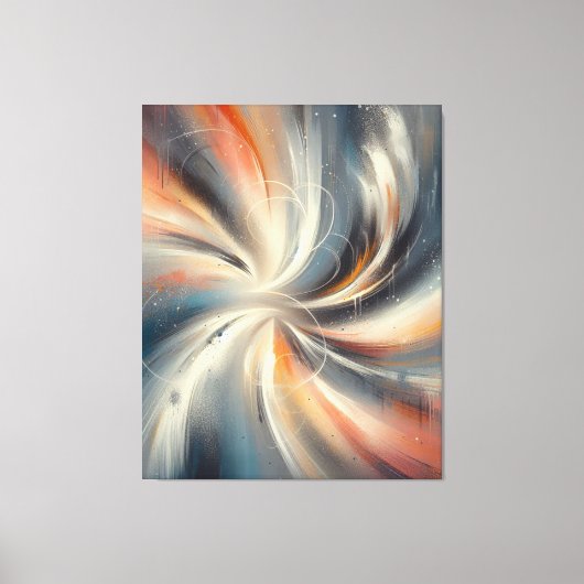 Kleurrijk Abstract Spiraalpatroon van de verfkwast Canvas Afdruk (Voorkant)