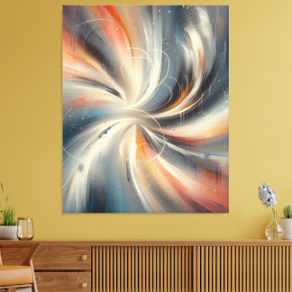 Kleurrijk Abstract Spiraalpatroon van de verfkwast Canvas Afdruk