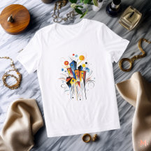 Kleurrijk Abstract Stedelijk T-Shirt | Levendig St