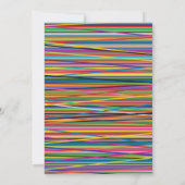 Kleurrijk abstract streepjesontwerp sparen de datu save the date (Achterkant)