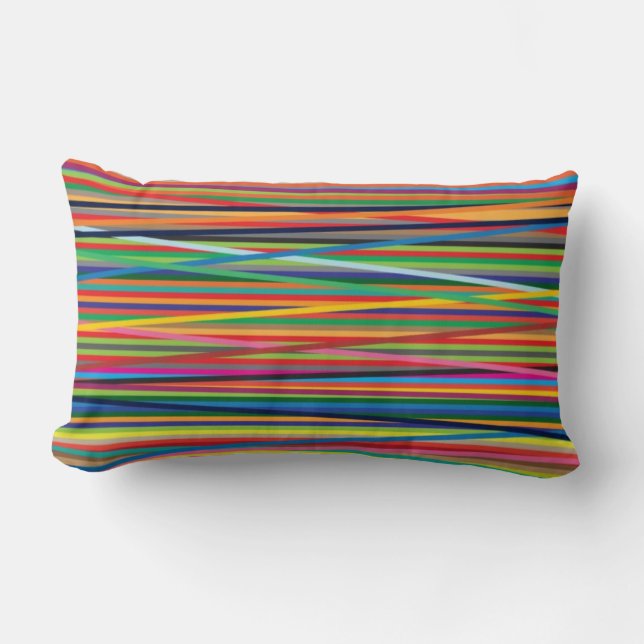 Kleurrijk abstract strepenontwerp kussen (Voorkant)
