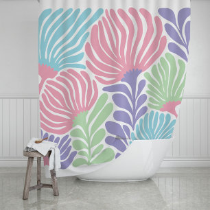 Kleurrijk Abstract Tropisch Bloemmotief Douchegordijn
