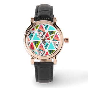 Kleurrijk Abstract tropisch patroon Horloge