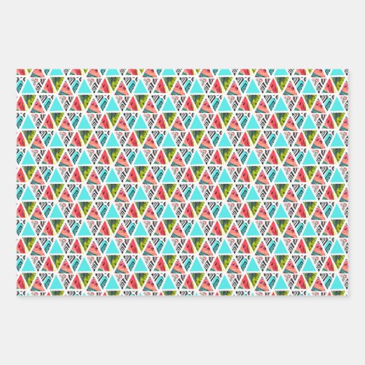 Kleurrijk Abstract tropisch patroon Inpakpapier Vel (Voorkant 3)