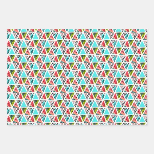 Kleurrijk Abstract tropisch patroon Inpakpapier Vel (Voorkant)