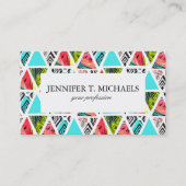 Kleurrijk Abstract tropisch patroon Visitekaartje (Voorkant)