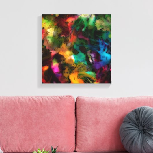 Kleurrijk Abstract Verpakt Canvas - 12" x 12" (Insitu (Woonkamer))