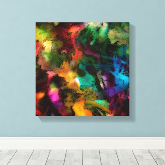 Kleurrijk Abstract Verpakt Canvas - 12" x 12" (Insitu (Houten vloer))