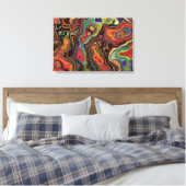 Kleurrijk Abstract Verpakt Canvas 24"x 16" (Insitu (Slaapkamer))