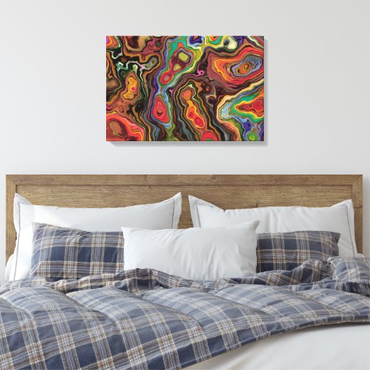 Kleurrijk Abstract Verpakt Canvas 24"x 16" (Insitu (Slaapkamer))